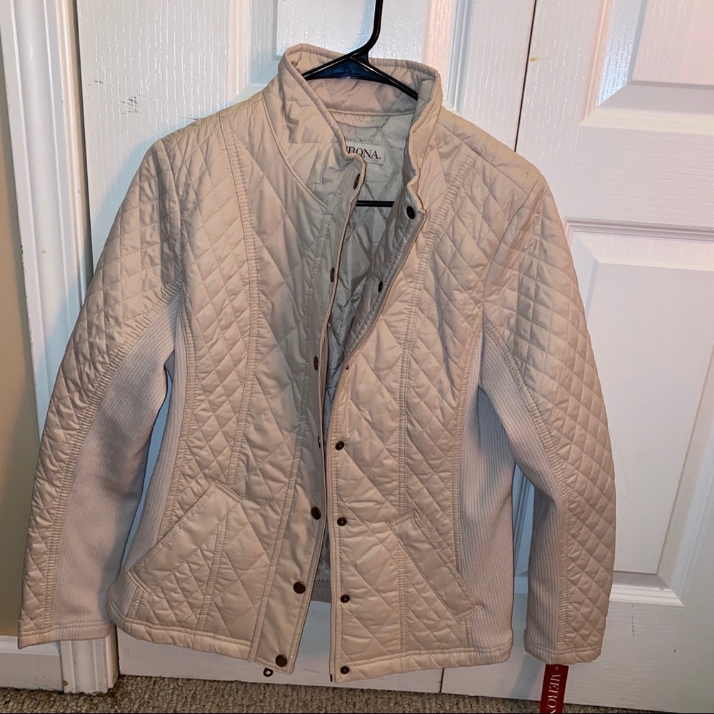 NWT White Blush Quilted Jacket